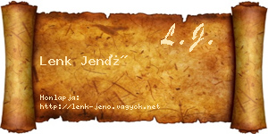 Lenk Jenő névjegykártya