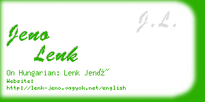 jeno lenk business card